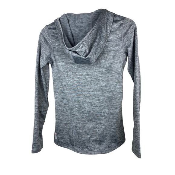 Zella Women's XS Gray Heathered Athletic V-Neck Hoodie - Picture 5 of 8
